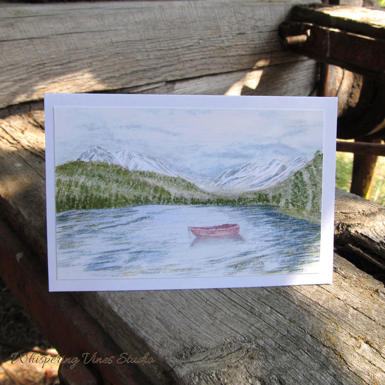 Boats and River Landscape Notecard Series, 4x6 Blank Greeting Cards, Original Watercolor Prints
