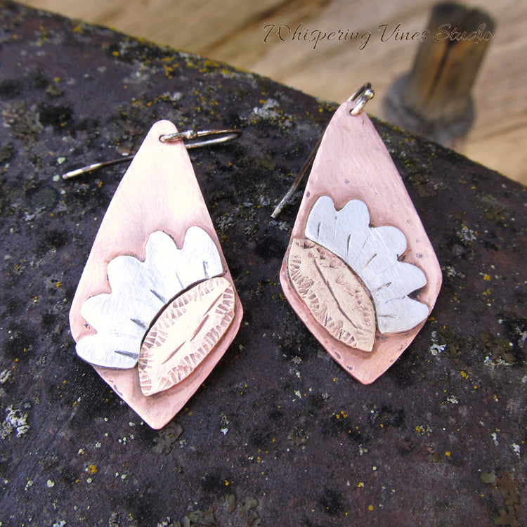 Boho Sunflower Handcrafted Earrings with Sterling Silver Ear Wires