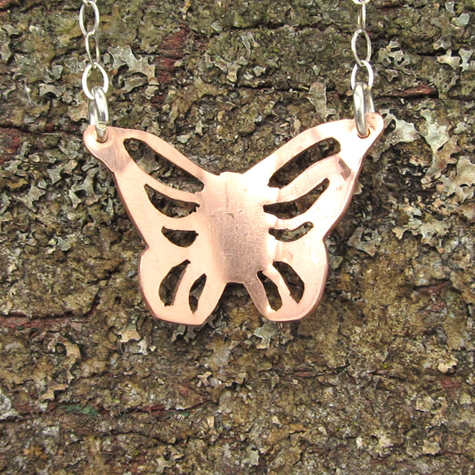 Hand-Crafted Butterfly Pendant Necklace with Sterling Silver Chain