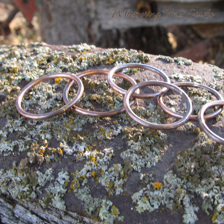 Montana-Crafted Copper Stacker Ring with Light Patina