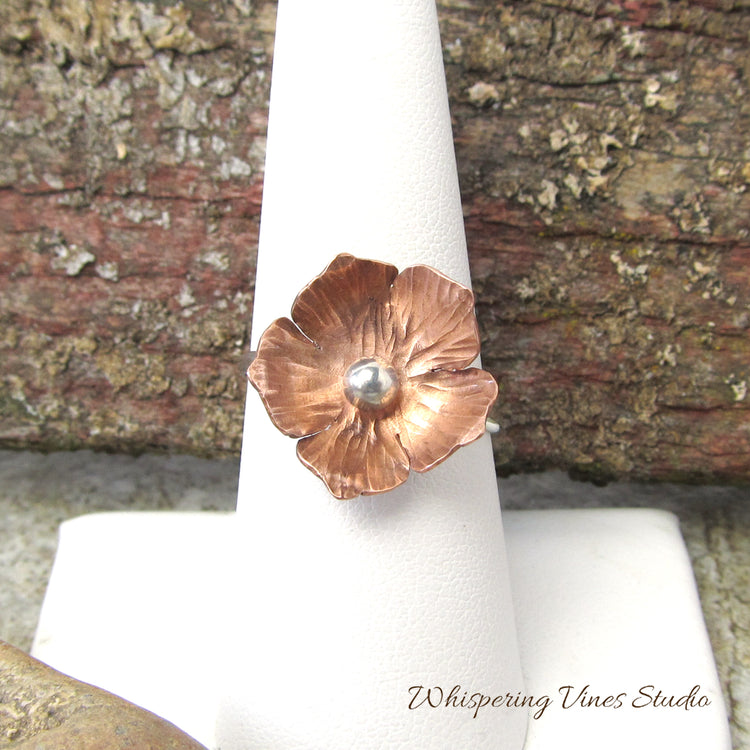 Dogwood Flower Ring Size 8.5