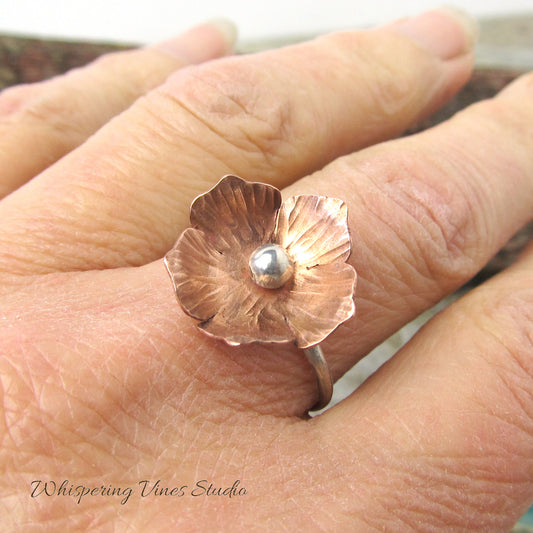 Dogwood Flower Ring Size 8.5