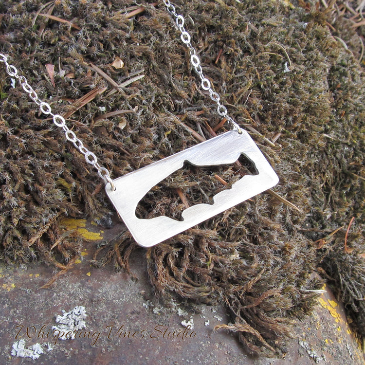 Handcrafted Sterling Silver Trout Silhouette Necklace