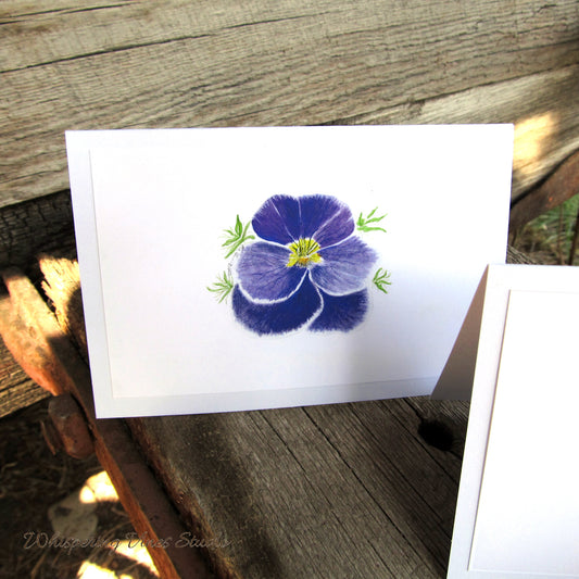 Spring Florals: Set of 3 Original Watercolor Art Notecards - Crocus, Violet, and Snowdrop