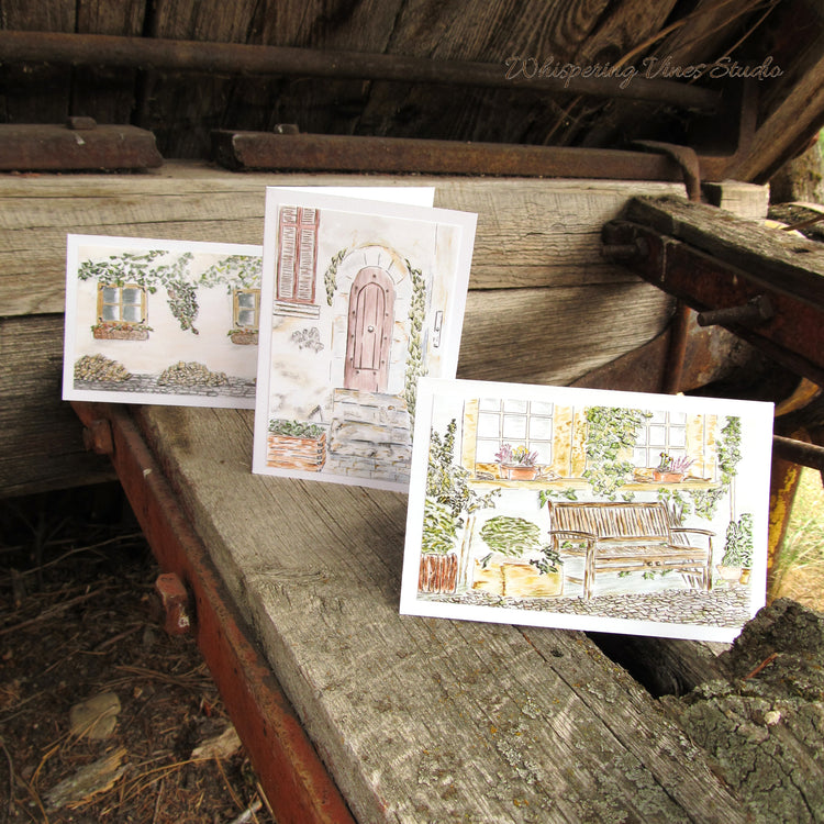 Italian Series Watercolor Print Note Cards: Blank Inside, Original Artwork, with Mailing Envelope