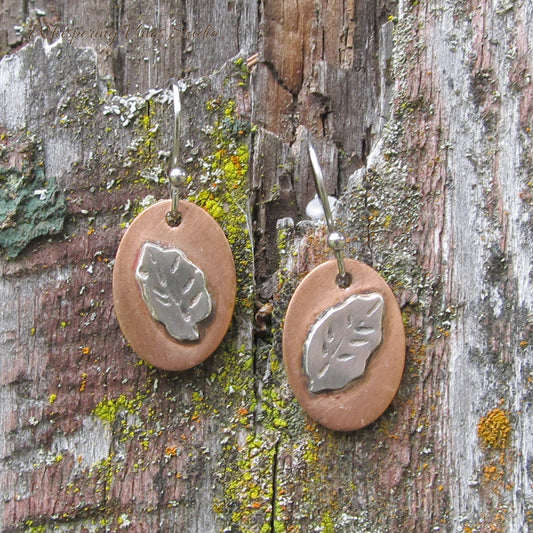 Enchanting Forest Leaf Earrings with Sterling Silver Ear Wires
