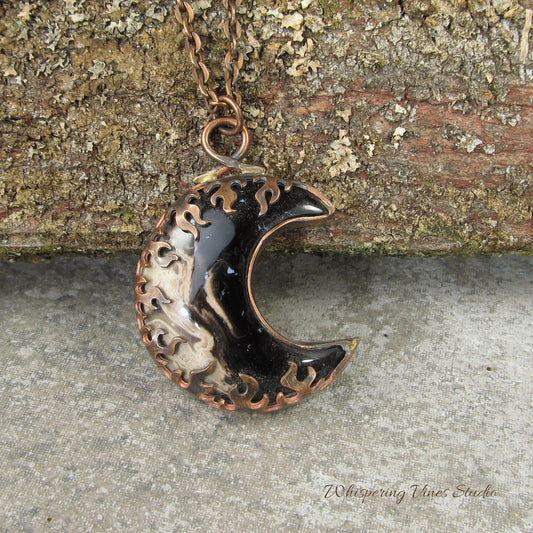 Palm Root Moon Necklace-One of a Kind