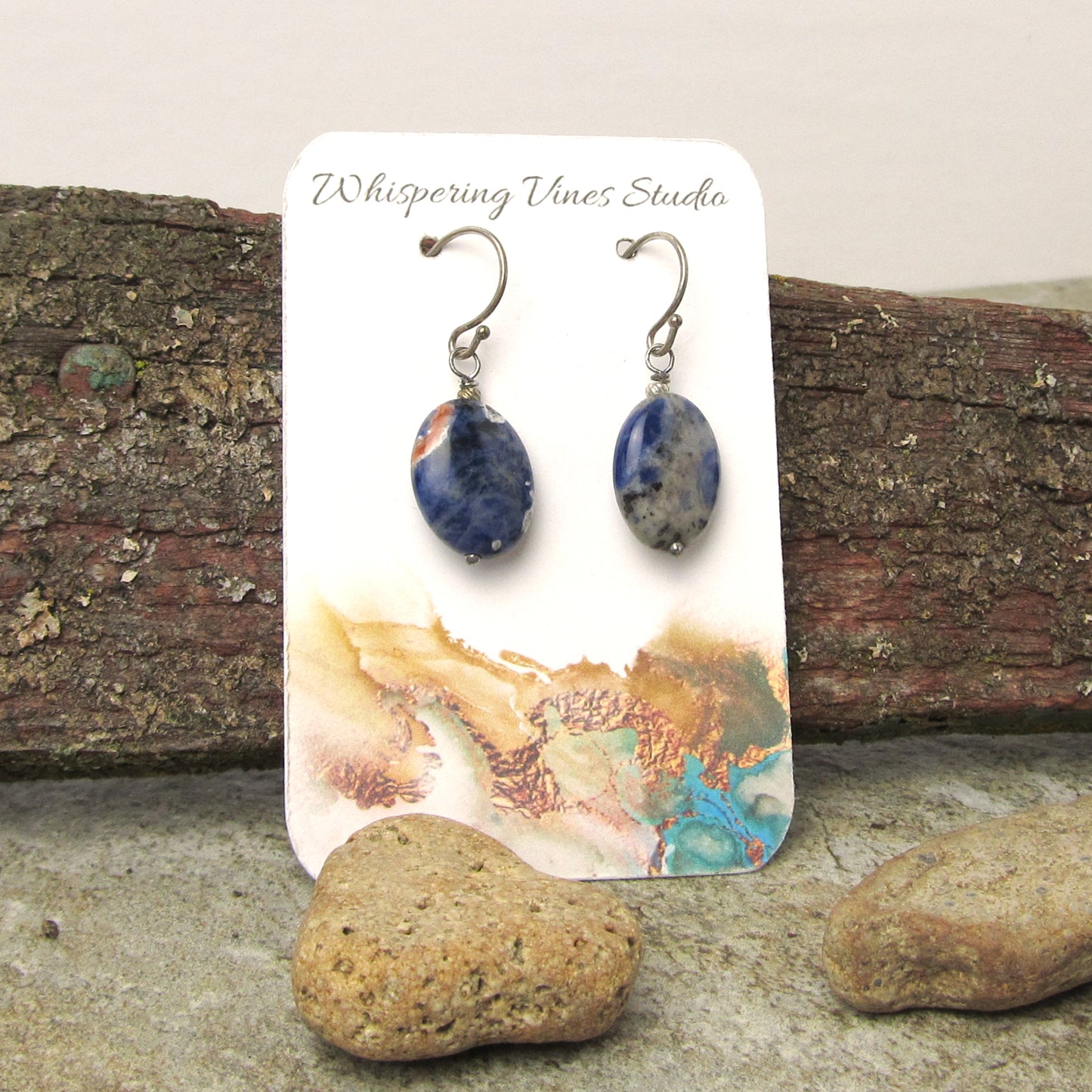Sodalite Gemstone Drop Earrings