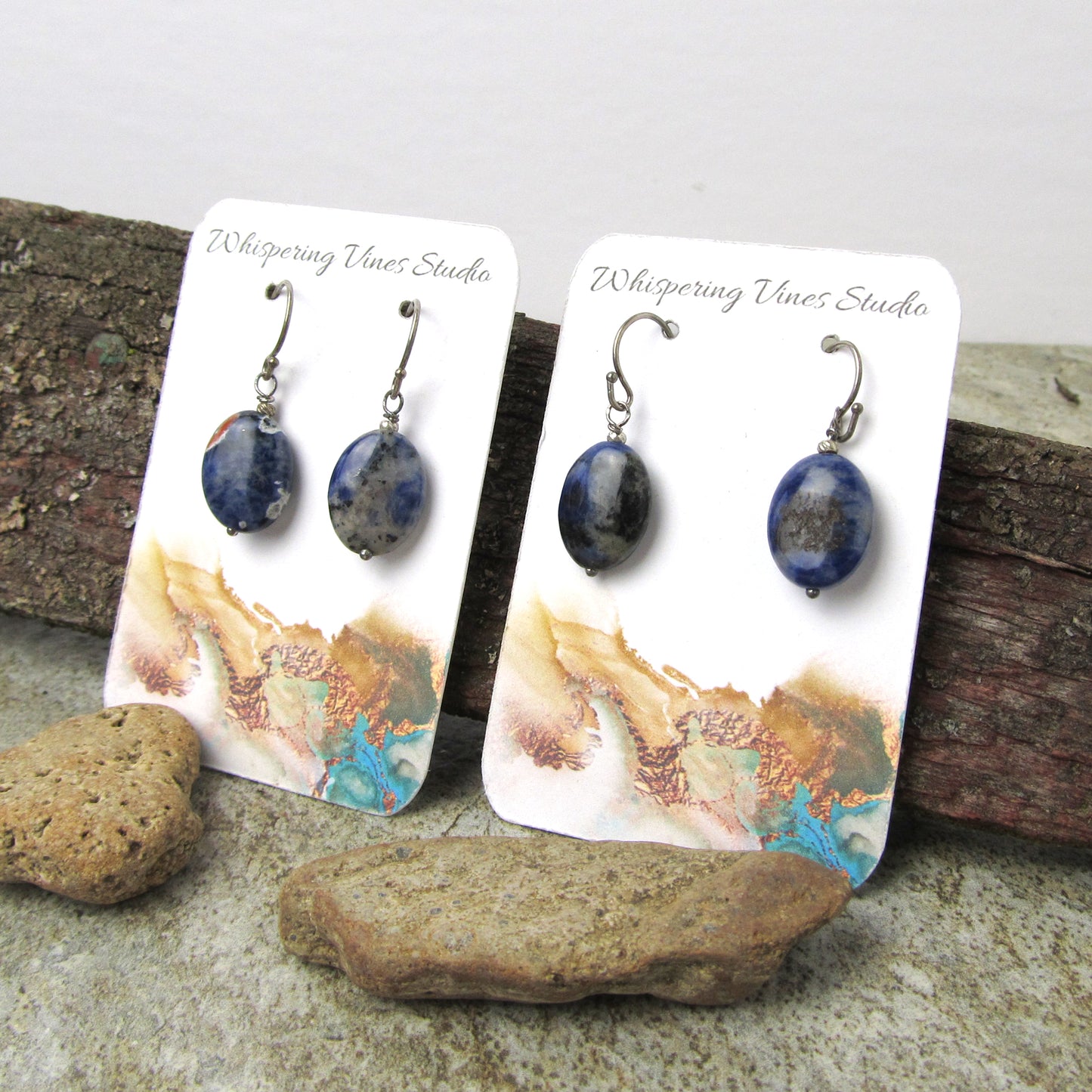 Sodalite Gemstone Drop Earrings