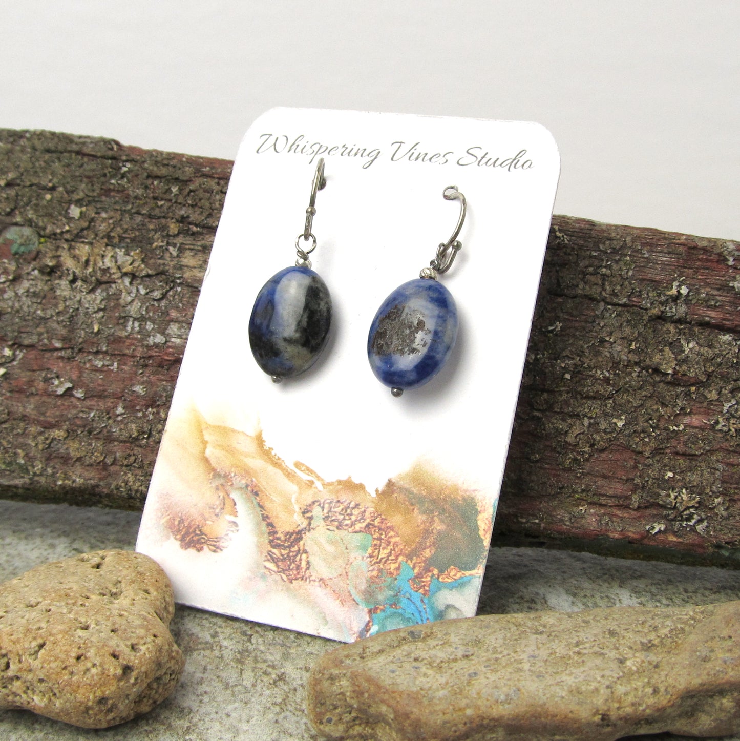 Sodalite Gemstone Drop Earrings