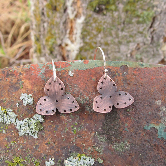 Trillium Flower Earrings with Sterling Silver Ear Wires