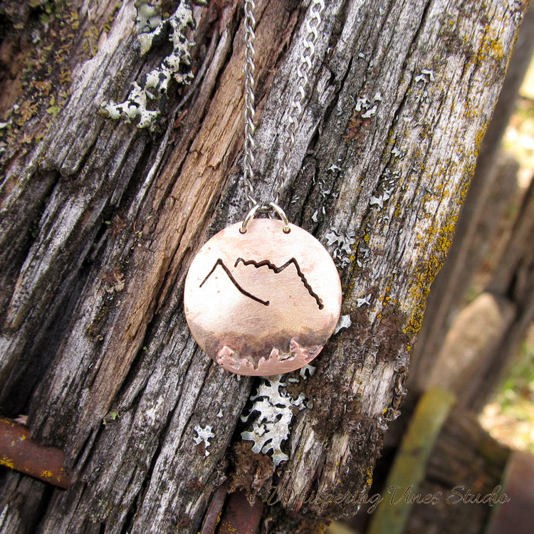 Handcrafted Trapper Peak Montana Pendant with Hiking Inspired Design
