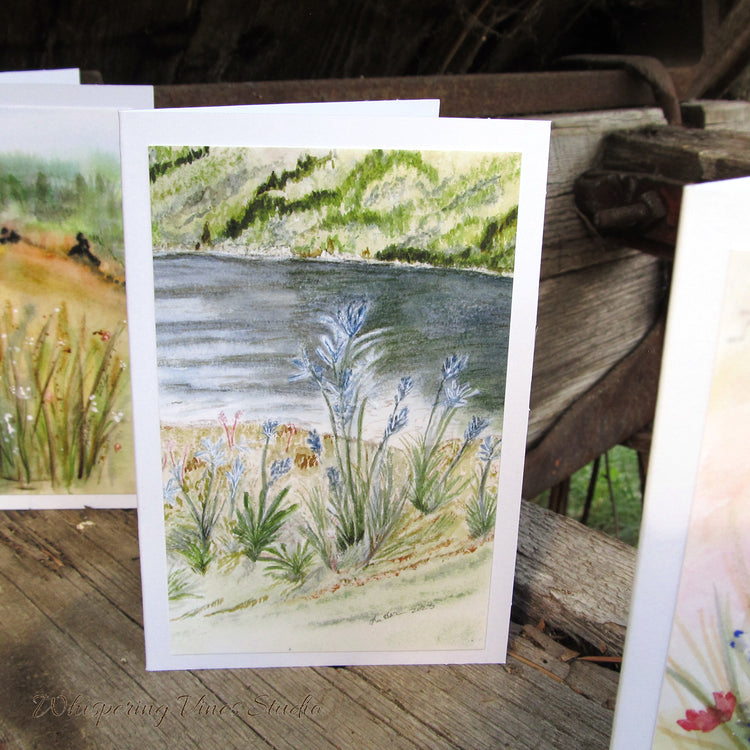 Set of Three Unique Wildflower Watercolor Prints on 4x6 Notecards