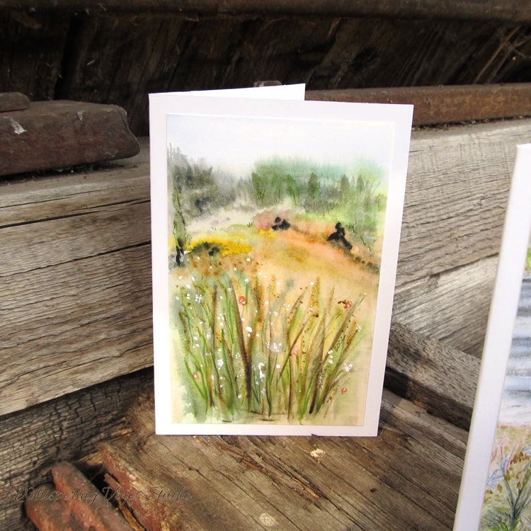 Set of Three Unique Wildflower Watercolor Prints on 4x6 Notecards