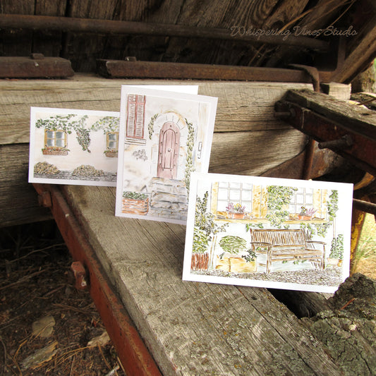 Italian Series Watercolor Print Note Cards: Blank Inside, Original Artwork, with Mailing Envelope