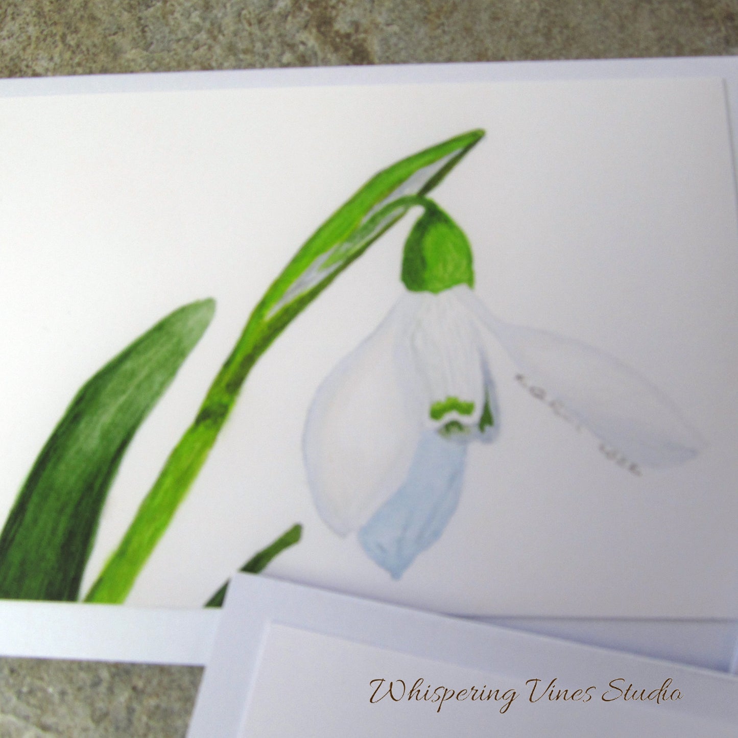 Spring Florals: Set of 3 Original Watercolor Art Notecards - Crocus, Violet, and Snowdrop