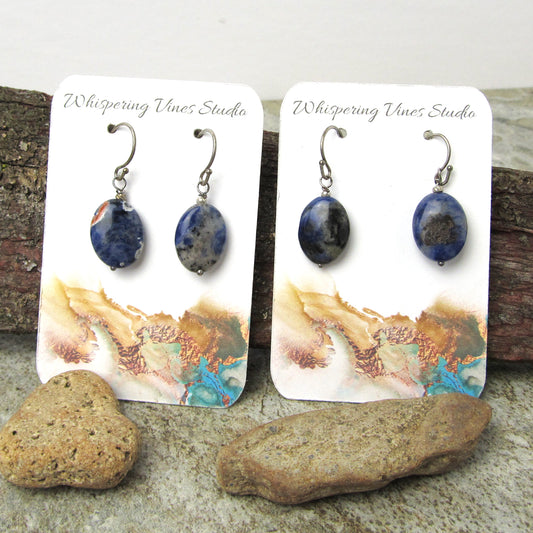 Sodalite Gemstone Drop Earrings