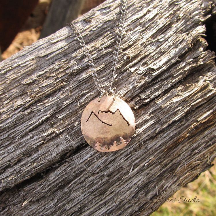 Handcrafted Trapper Peak Montana Pendant with Hiking Inspired Design