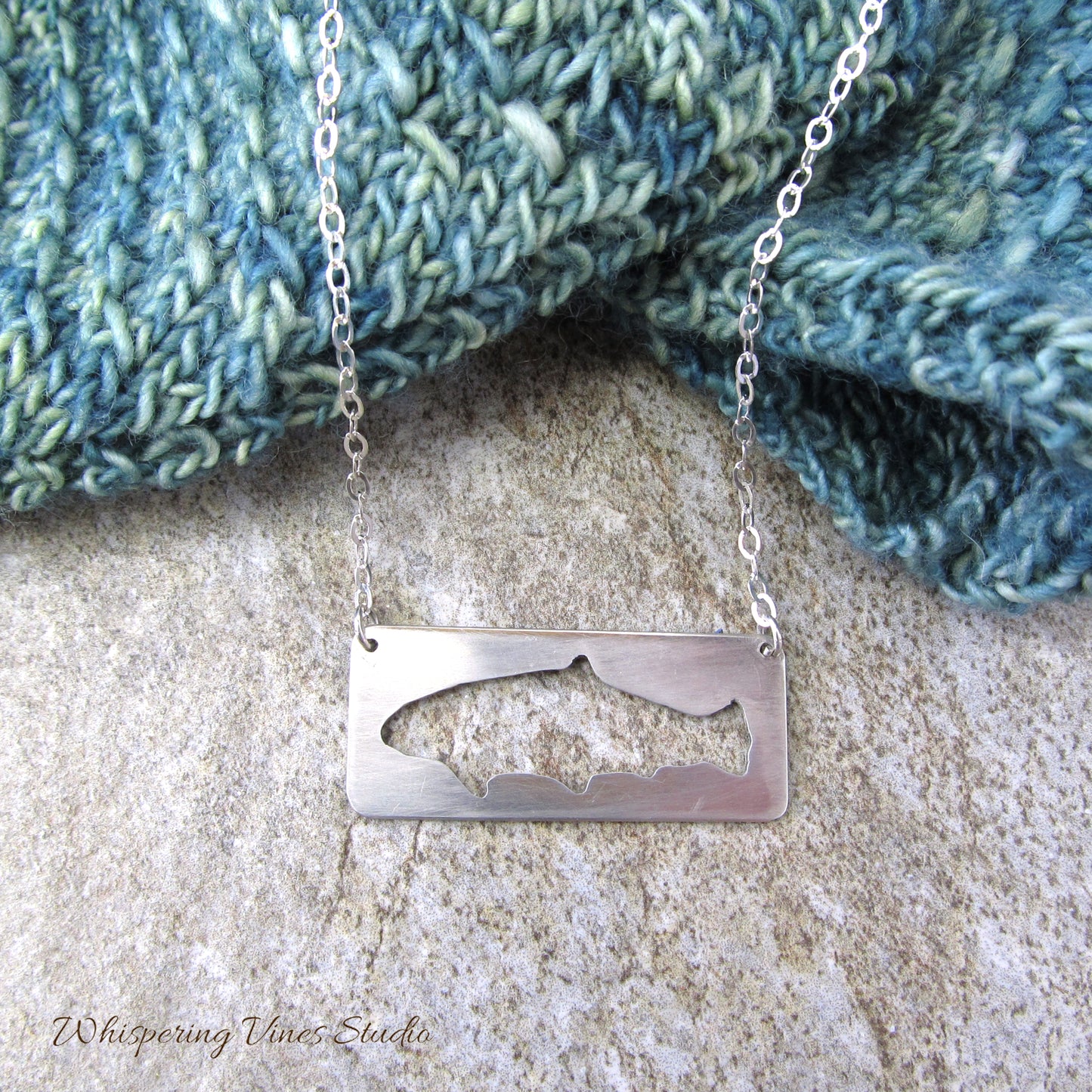 Handcrafted Sterling Silver Trout Silhouette Necklace