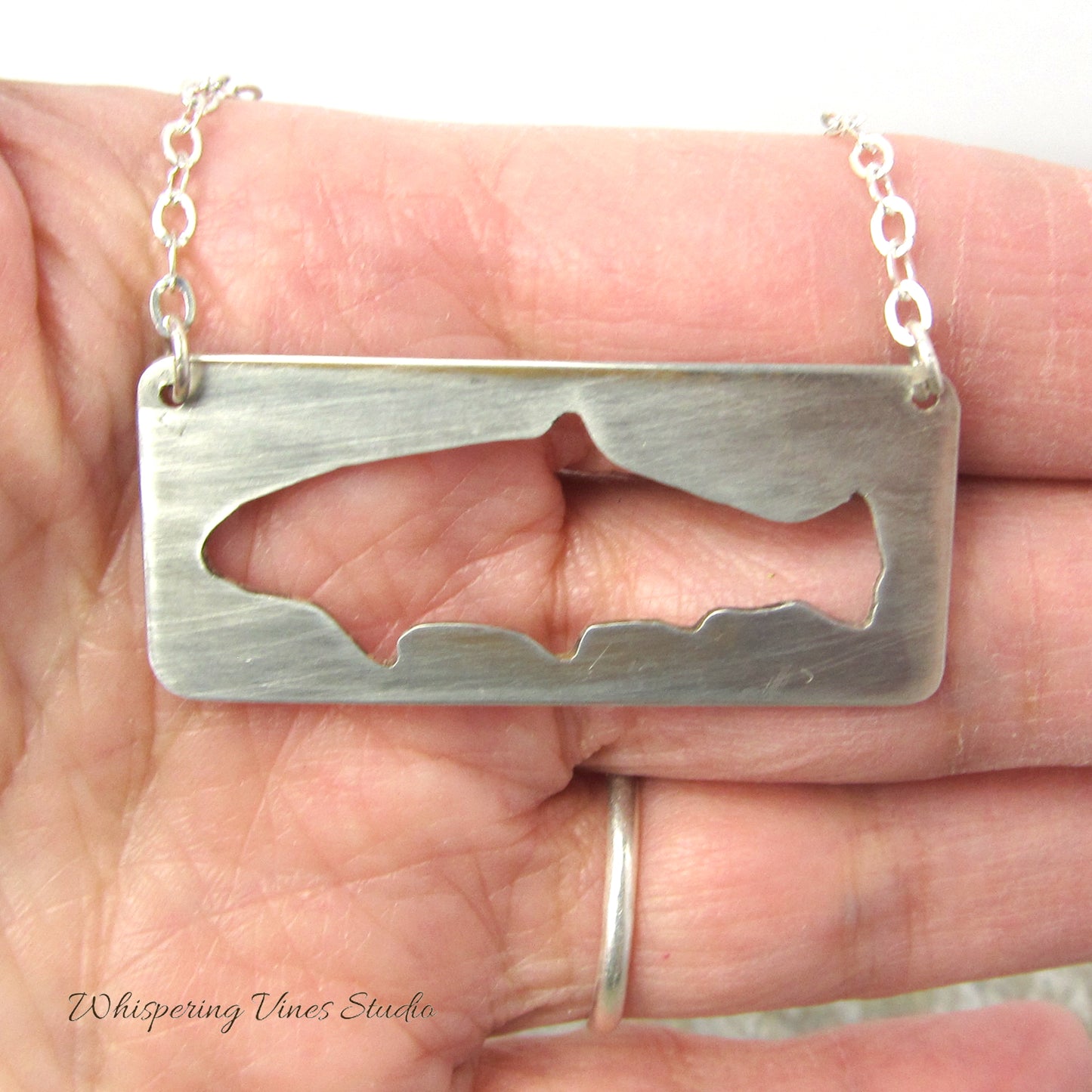 Handcrafted Sterling Silver Trout Silhouette Necklace