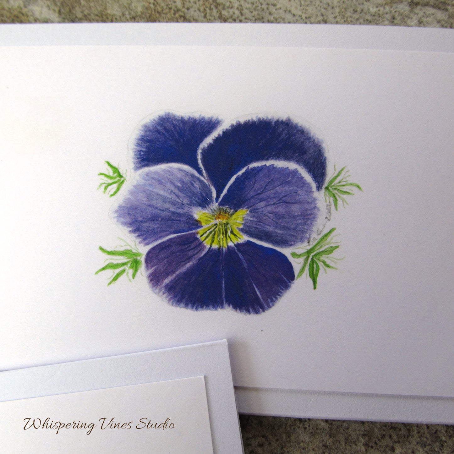 Spring Florals: Set of 3 Original Watercolor Art Notecards - Crocus, Violet, and Snowdrop